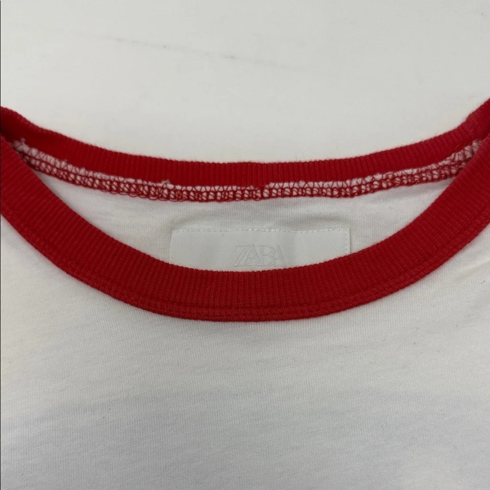 Zara Kids White & Red 'Race’ Graphic Tee size 11-12